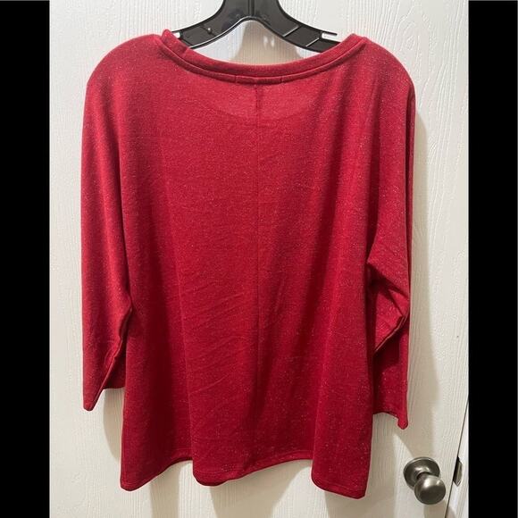 ADRIENNE Vittadini jeweled glitter top NWT - Picture 2 of 7